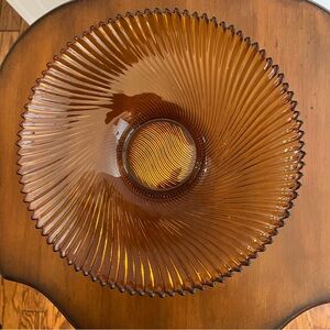 Vintage Amber  1970’s swirl bowl